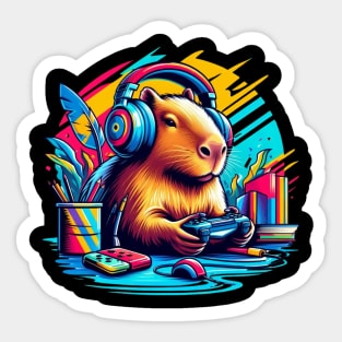 Capybara Funny Video Games Capybara Sticker